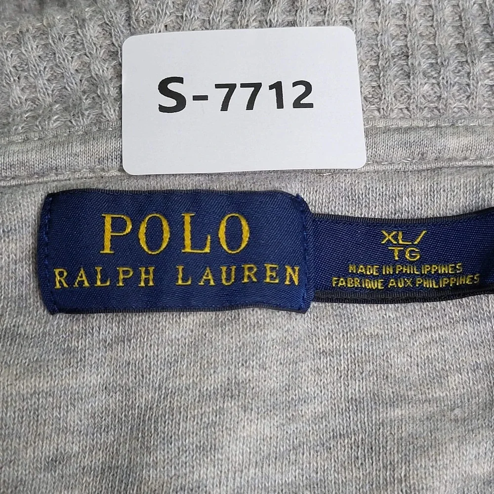 Polo Ralph Lauren‎ Men Hoodie XL Gray Pony Embroidery Logo Zipper Long Sleeve